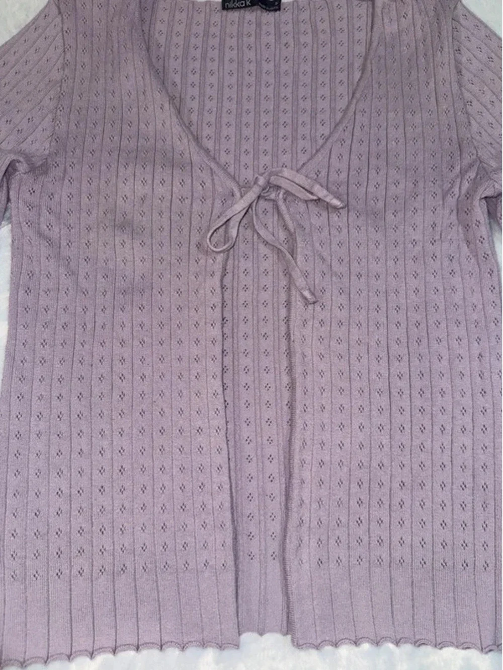 Sweater cardigan with tie front